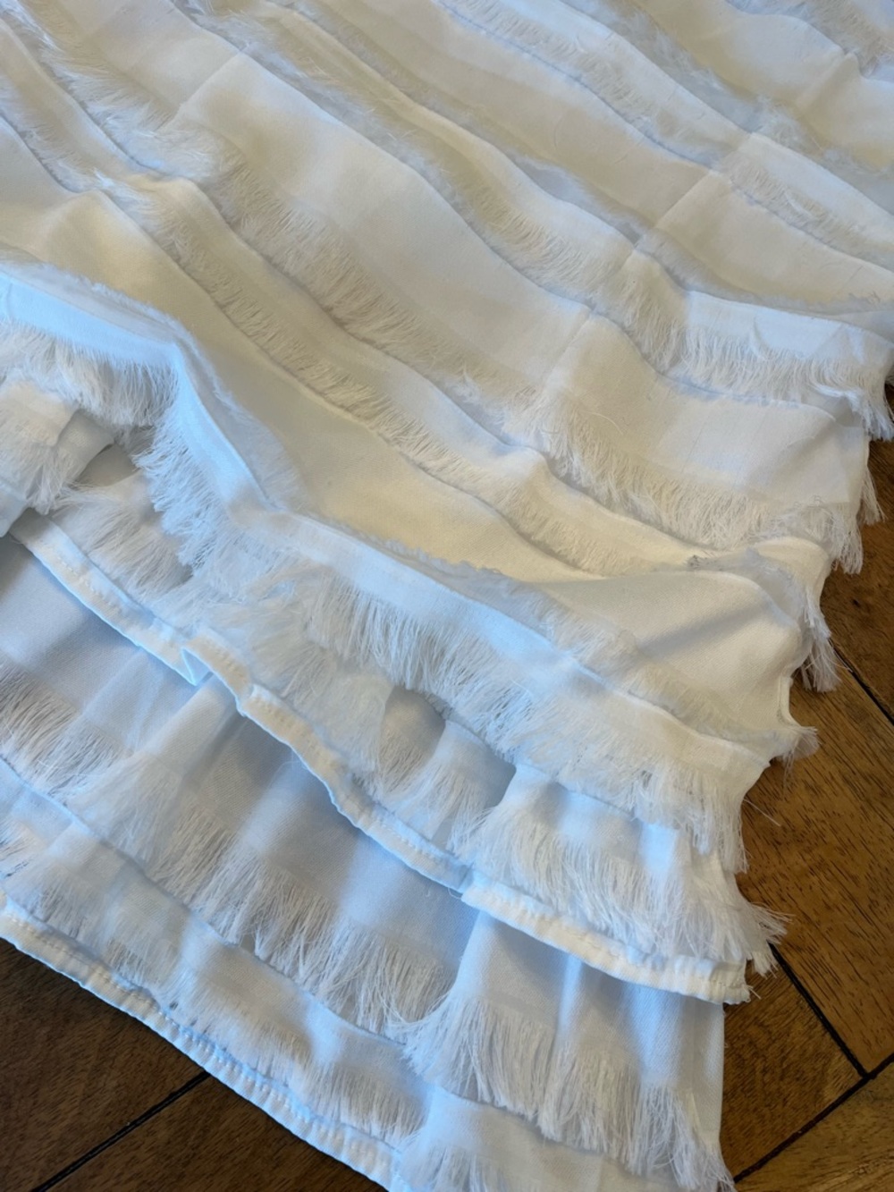 Princess Polly White Fringe Mini Dress with Adjustable Straps Size 8 - Picture 3 of 9
